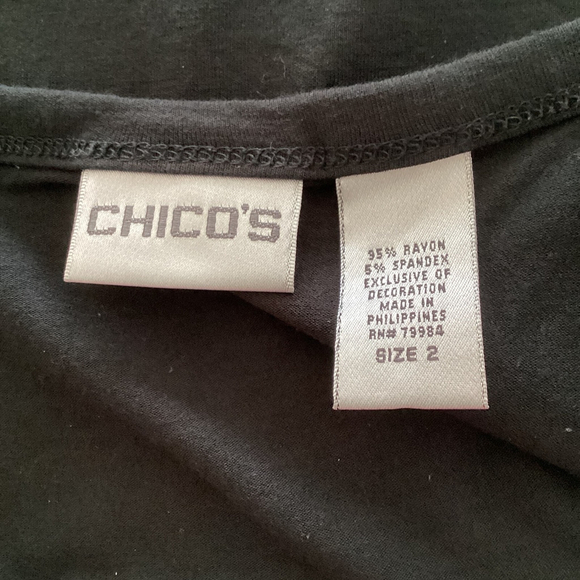 Chico's Black Lace Camisole Cami Tank Top Size 2 (Women's 12) - Picture 5 of 6